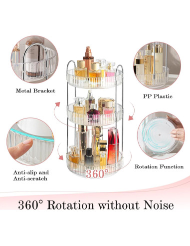 Organizador de Maquillaje Rotatorio 360 ALUYUYO 3 Niveles