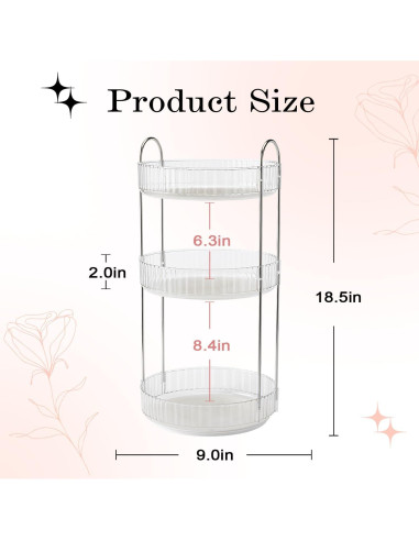 Organizador de Maquillaje Rotatorio 360 ALUYUYO 3 Niveles