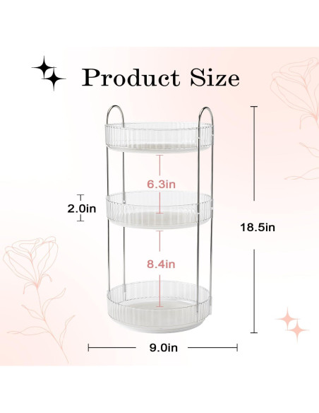 Organizador de Maquillaje Rotatorio 360 ALUYUYO 3 Niveles