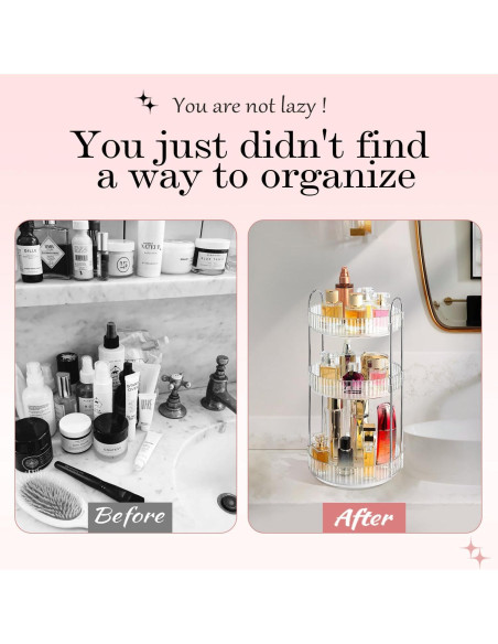 Organizador de Maquillaje Rotatorio 360 ALUYUYO 3 Niveles