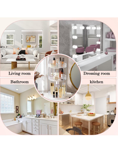 Organizador de Maquillaje Rotatorio 360 ALUYUYO 3 Niveles