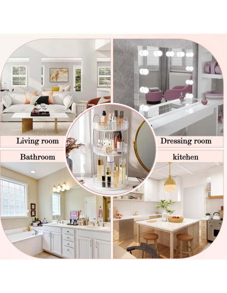 Organizador de Maquillaje Rotatorio 360 ALUYUYO 3 Niveles