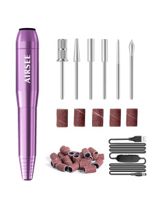 Taladro Eléctrico de Uñas AIRSEE Studio USB 20,000 RPM Púrpura