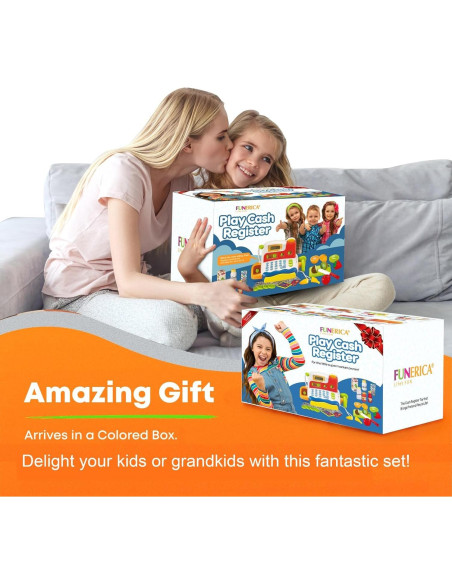 Caja Registradora Interactiva FUNERICA con Monedas y Comida