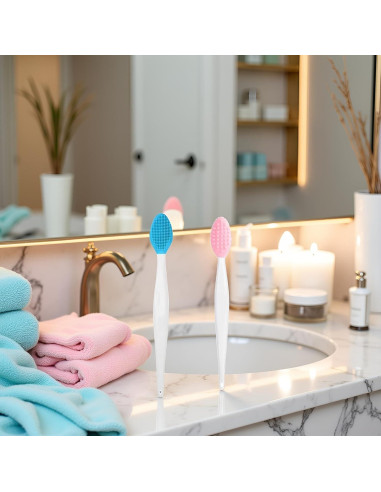 Set de 2 Pinceles Exfoliantes para Labios WLngtv - Silicona Doble Cara