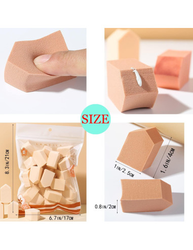 Juego de 25 Esponjas de Maquillaje Aturmon, Uso Húmedo y Seco