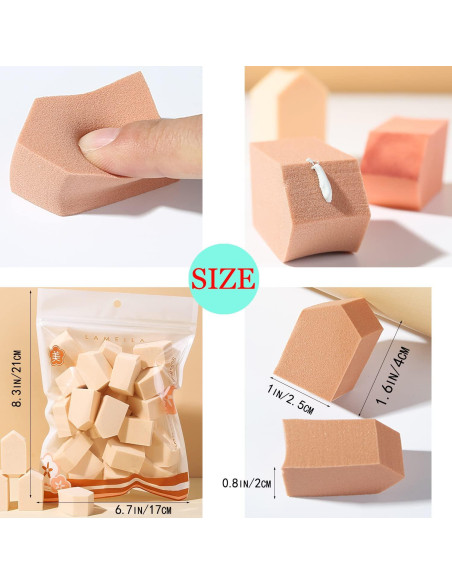 Juego de 25 Esponjas de Maquillaje Aturmon, Uso Húmedo y Seco