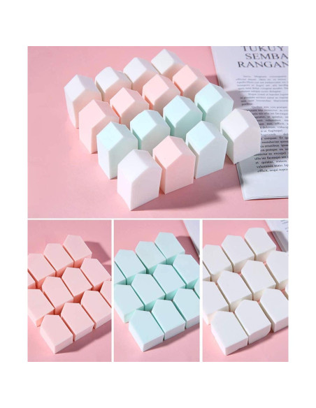 Juego de 25 Esponjas de Maquillaje Aturmon, Uso Húmedo y Seco