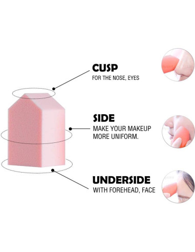 Juego de 25 Esponjas de Maquillaje Aturmon, Uso Húmedo y Seco