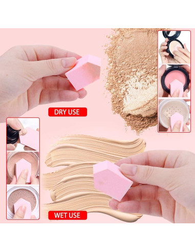 Juego de 25 Esponjas de Maquillaje Aturmon, Uso Húmedo y Seco