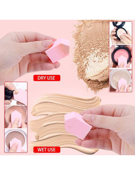 Juego de 25 Esponjas de Maquillaje Aturmon, Uso Húmedo y Seco