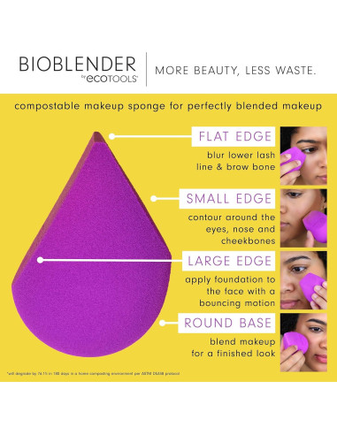 Esponja de Maquillaje Compostable EcoTools Bioblender 1 Cuenta