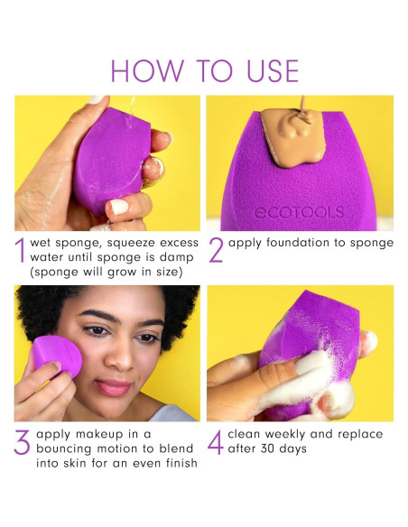 Esponja de Maquillaje Compostable EcoTools Bioblender 1 Cuenta