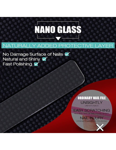 Lima de Uñas de Vidrio DRMODE - Kit 2PC para Uñas Naturales