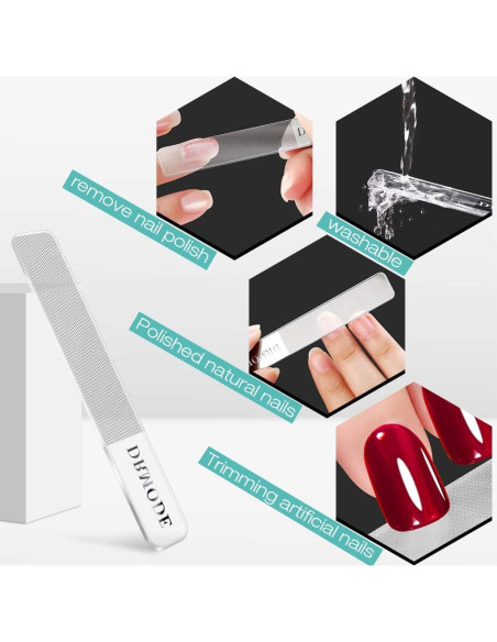 Lima de Uñas de Vidrio DRMODE - Kit 2PC para Uñas Naturales
