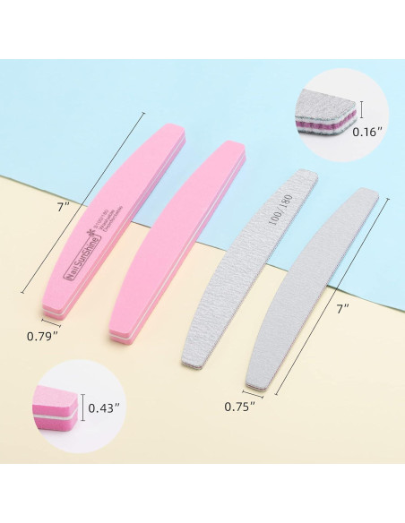 Kit de Archivos de Uñas y Bloques de Pulido BTYMS 35 Piezas