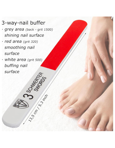 Juego de Lima de Uñas Zafiro 3 Espadas Alemania 3 Piezas