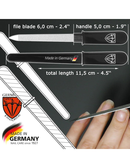 Lima de Uñas de Zafiro 3 Swords Alemania Doble Cara 10.9 cm