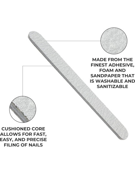 Limas de Uñas Doble Cara ForPro 100/180 Grano 18 cm - 50 Unidades