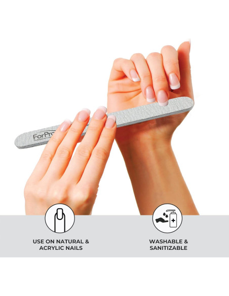 Limas de Uñas Doble Cara ForPro 100/180 Grano 18 cm - 50 Unidades