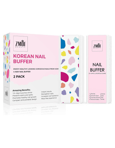 Bloque de Pulido de Uñas ZMOI - Paquete de 2 - 4 Vías Rosa