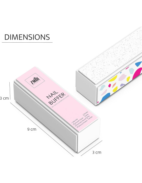 Bloque de Pulido de Uñas ZMOI - Paquete de 2 - 4 Vías Rosa