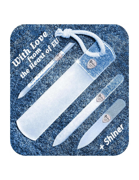 Juego de Lima de Uñas de Vidrio Gladzy - 4 Piezas Profesional