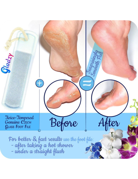 Juego de Lima de Uñas de Vidrio Gladzy - 4 Piezas Profesional