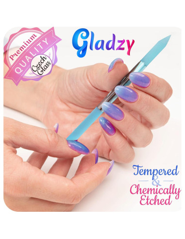 Juego de Lima de Uñas de Vidrio Gladzy - 4 Piezas Profesional