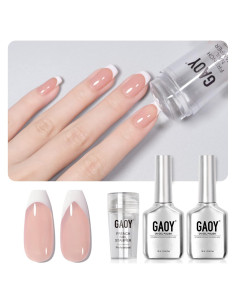 Kit de Manicura Francesa GAOY con Sellador y 2 Esmaltes en Gel