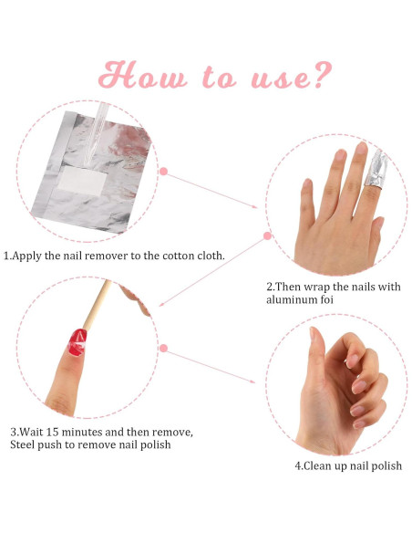 100 Pcs Removedor de Esmalte de Uñas en Gel Sliverdew