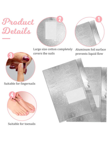 100 Pcs Removedor de Esmalte de Uñas en Gel Sliverdew