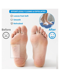 Alfombrilla de Fregado para Pies y Espalda Merleu Azul 30x28cm 2