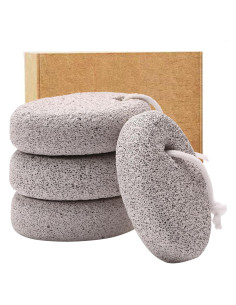 Paquete de 4 Piedras Pómez Naturales Borogo para Pedicura