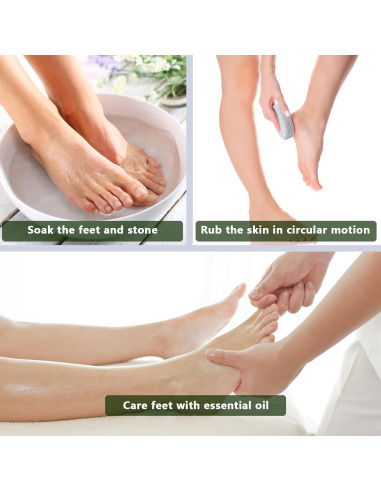 Paquete de 4 Piedras Pómez Naturales Borogo para Pedicura