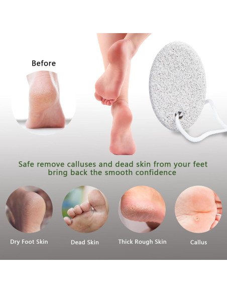 Paquete de 4 Piedras Pómez Naturales Borogo para Pedicura