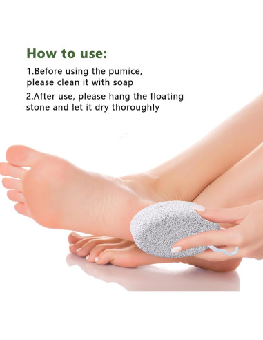Paquete de 4 Piedras Pómez Naturales Borogo para Pedicura