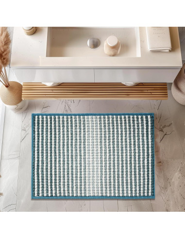 Alfombra de Baño FRESHMINT Chenille Ombre 81.3x50.8cm Azul Aqua
