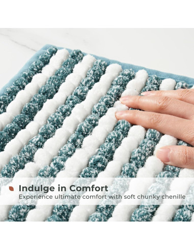 Alfombra de Baño FRESHMINT Chenille Ombre 81.3x50.8cm Azul Aqua