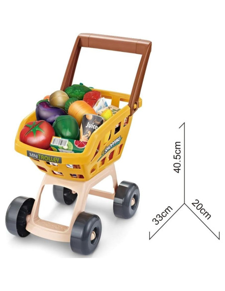 Juego de Supermercado Valesan 49 Piezas con Carrito y Caja Registradora