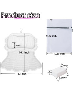 Almohada de Baño Ergonómica Lifethw con Ventosas 40.9 cm 2