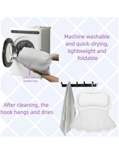 Almohada de Baño Ergonómica Lifethw con Ventosas 40.9 cm