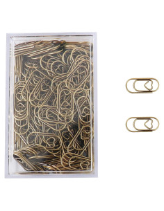 200 Clips de Papel Corazón Acero Inoxidable ALLTU 8x5 cm