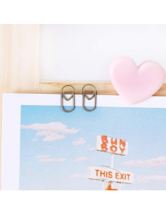 200 Clips de Papel Corazón Acero Inoxidable ALLTU 8x5 cm 2