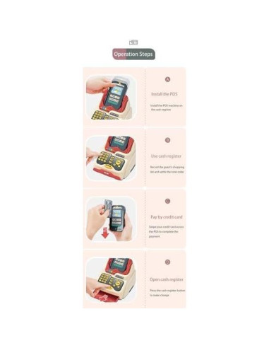 Juego de Supermercado Valesan 49 Piezas con Carrito y Caja Registradora