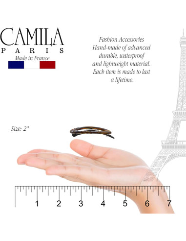 Clip de Barrette Francesa Camila Paris CP3367 Ónix 5.08 cm