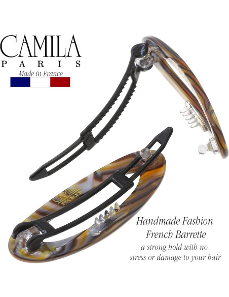 Clip de Barrette Francesa Camila Paris CP3367 Ónix 5.08 cm
