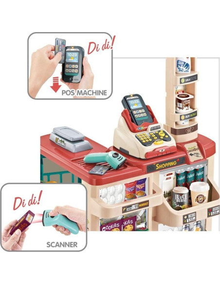 Juego de Supermercado Valesan 49 Piezas con Carrito y Caja Registradora