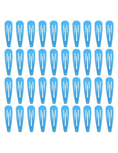 40 Clips de Pelo de Metal Verde Azulado PIDOUDOU 4.9 cm