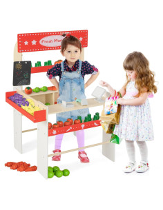 Set de Juego de Mercado de Madera INFANS con 40 Accesorios